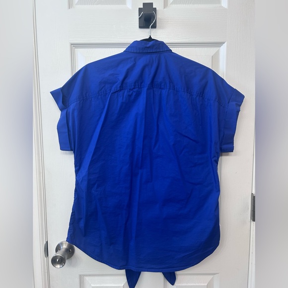 Ralph Lauren Royal Blue tie front Button-Up Shirt size M - Picture 3 of 6